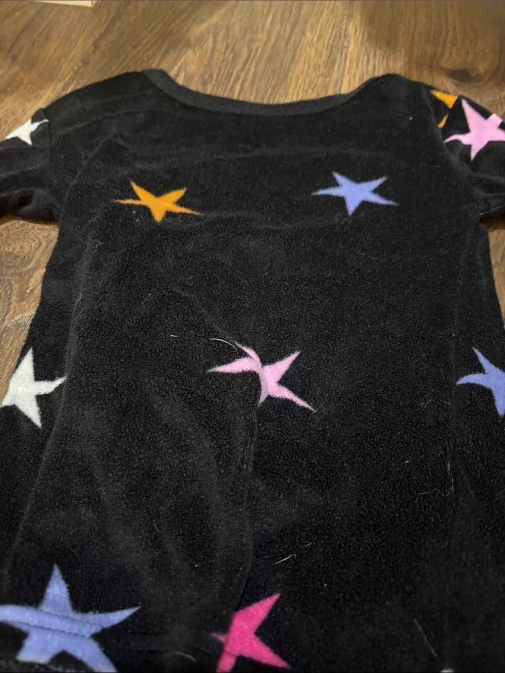 Cat & Jack Black Star Print Pajama Set with Multicolor Stars
